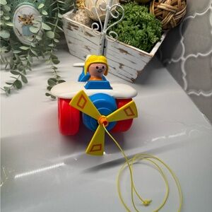 Vintage 1980 Fisher Price pull toy airplane